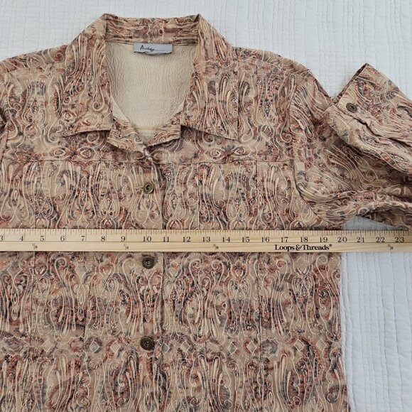 Analogy Multicolored Floral Embroidered Denim Jean Jacket EUC Women's Large - Picture 8 of 14